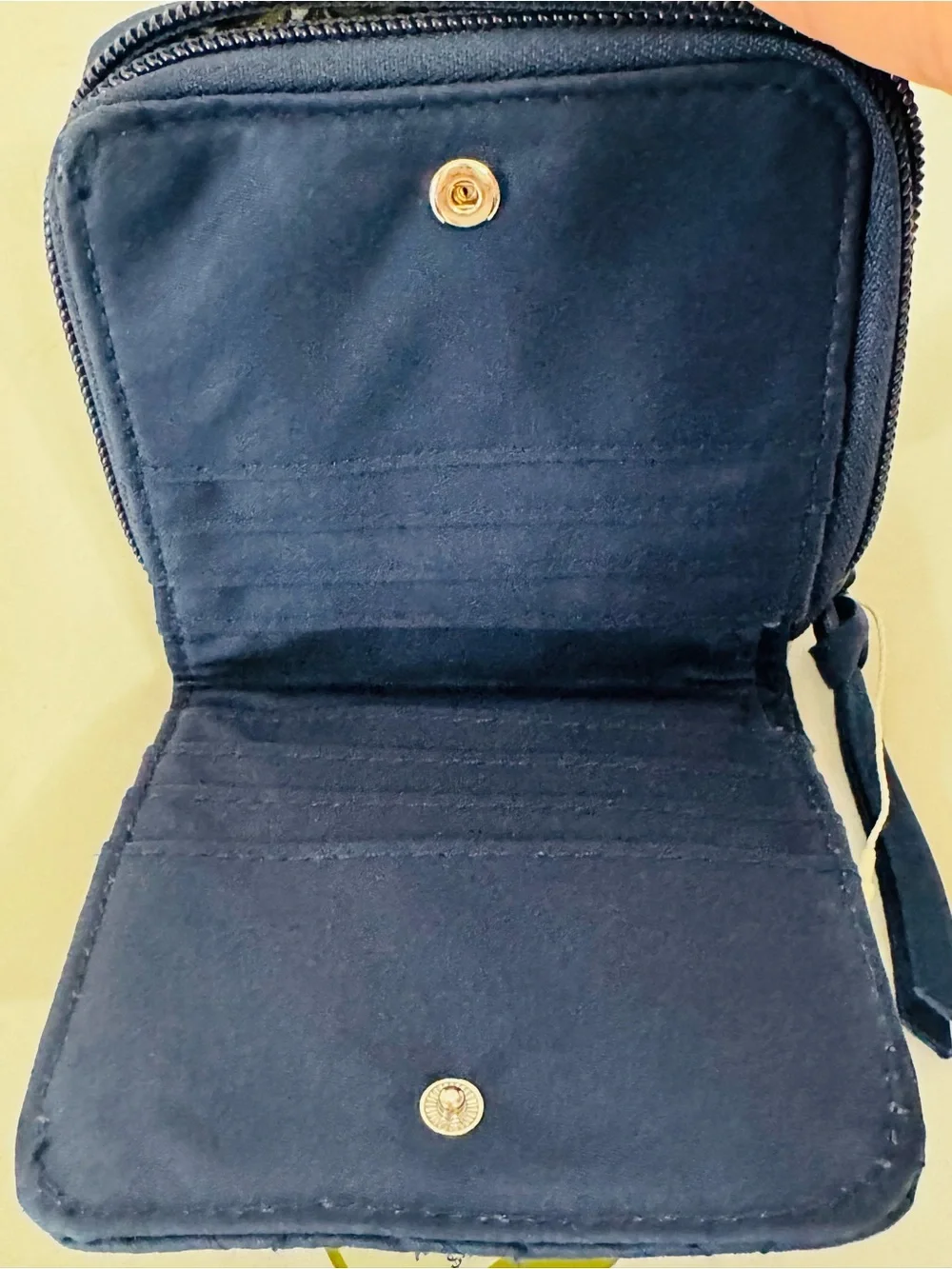 Vera Bradley Quilted Zip Wallet - Navy Blue